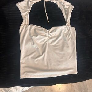 Garage Cream Halter Ruched Front Camisole